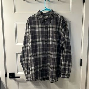Mens Weatherproof Flannel Shirt, Size Large, Grey